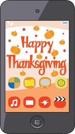 happy thanksgiving message on phone clipart 