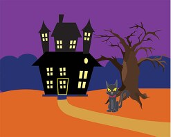 haunted house purple halloween sky