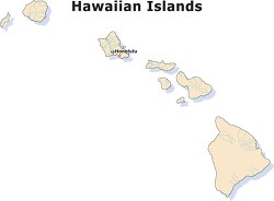 Hawaii state large usa map clipart
