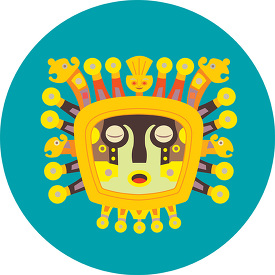 head of viracocha god of the sun and of storms inca clip art