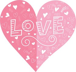 heart design with word love clipart