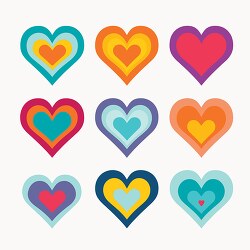 heart icons with a bold, flat design