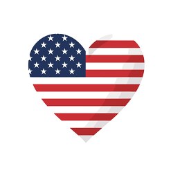 heart shaped american flag