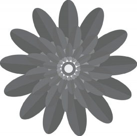 heart shaped single large flower gray color clipart