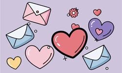 hearts and envelopes animation