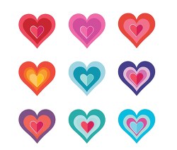 hearts with clean contrasting colors