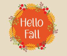 hello fall round wreath decorated