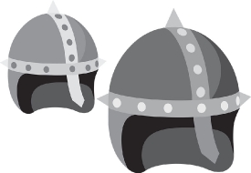 helmets of soldier medieval clipart