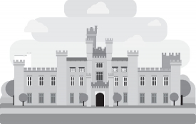 hensol castle in wales gray color clipart