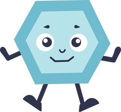 hexagon shape cute cartoon characters