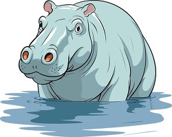 hippopotamus wading in water