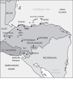 Honduras country country map gray color