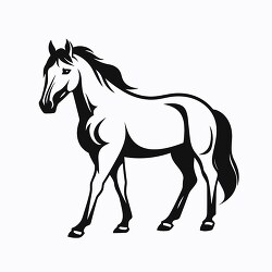 horse black outline style clip art