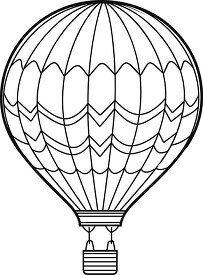 hot air balloon coloring book style cartoon printable clipart