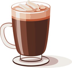 hot chocolate in in a glass mug