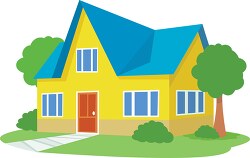 house with trees clipart