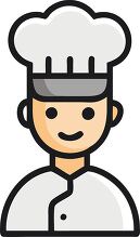 icon chef wearing a white hat and uniform