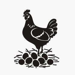 icon of a hen standing over a nest of egg