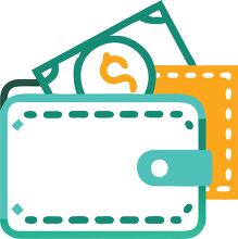 icon of a wallet with money