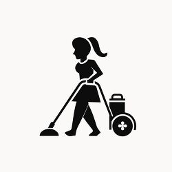 icon of a woman vacuuming