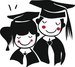 icon with two smiling graduating students