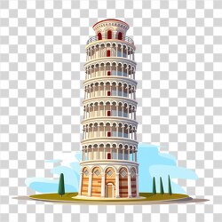 iconic italian landmark the leaning tower of pisa illustrated
