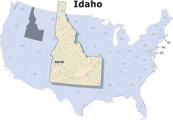 Idaho state large usa map clipart