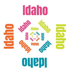 Idaho text design logo