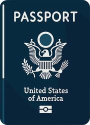illustration of a blue United States passport
