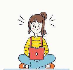 illustration of a female student studying on a computer