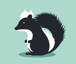 illustration of a skunk on a green background