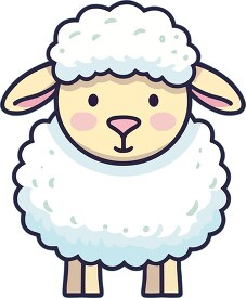 illustration of a white sheep with pink ears clip art