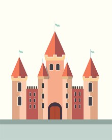 illustration of medieval castle with spires and towers