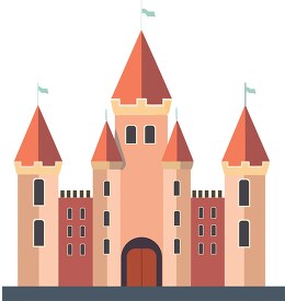 illustration of medieval castle with three towers