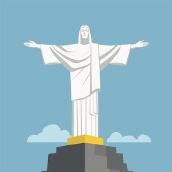 illustration of the christ the redeemer statue on a blue sky