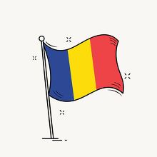 illustration of the national flag of romania waving in the wind