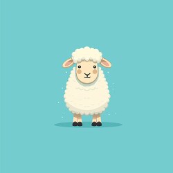 illustration sheep standing on a blue background