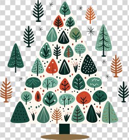 illustrative christmas tree is filled with an assortment of whim