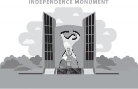independence monument togo africa 2 gray color clipart