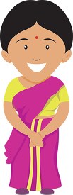indian woman wearing sari treditional costume india clipart 6718