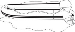 inflatable boat printable black outline clipart