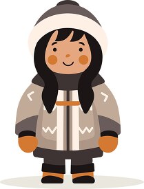 inuit child dressed in warm clothes