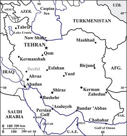 Iran country map black outline