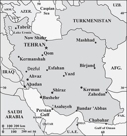 Iran country map gray color