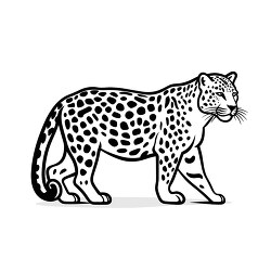 jaguar animal black outline clip art
