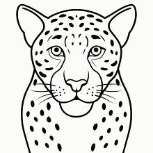 jaguars face with distinct spots black outline