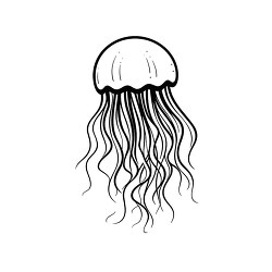 jellyfish black outline printable clip art