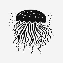 jellyfish black white outline clip art