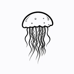 jellyfish marine animal black outline clip art