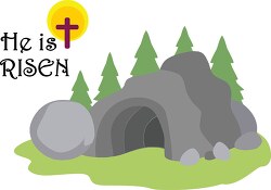jesus is risen cave scene christian clipart